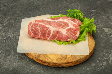 Raw pork meat neck steack