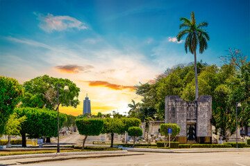 Revolution Square seen from the Colon Cemetery, Havana, Cuba+