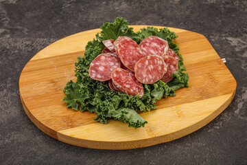 Iberian pork Fuet sausage slices