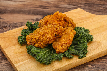 Hot fried crispy chicken wings