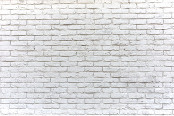 Wall texture of damaged pure white brick, direct view