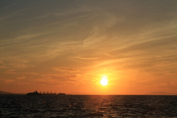 Sunset over the sea