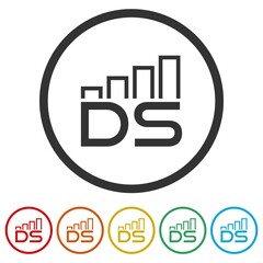 DS d s letter design logo color set