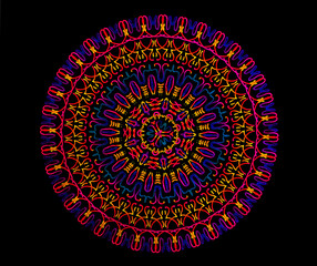 Flower Mandala. Alpona. Vintage decorative elements. Oriental pattern, illustration. Islam, Arabic, Indian, moroccan,spain, turkish, pakistan, chinese, mystic, ottoman motifs.