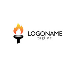 golf shape fire logo design