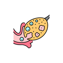 Ovulation olor line icon. Female reproductive system. Pictogram for web page, mobile app, promo.