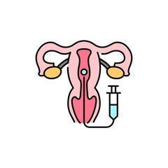 Embryo transfer olor line icon. Pregnancy. Pictogram for web page, mobile app, promo.