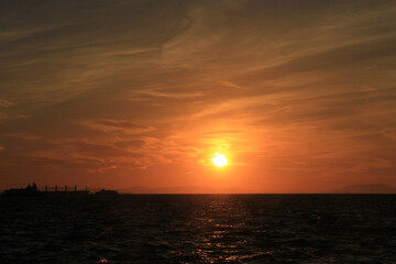 sunset over the sea