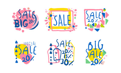 Sale Sticker Design for Shopping and Product Promotion Vector Set