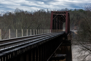 Walbridge Bridge - Warren Through Truss Steel Bridge - CSX Railroad - Lawrence County, Kentucky - 432009947
