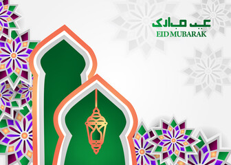 Fototapeta na wymiar Eid mubarak greeting background design