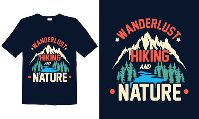 Hiking T-shirt Design for mug , poster, t-shirt,  label or logo.
