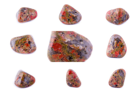 Collection of stone mineral Unakit