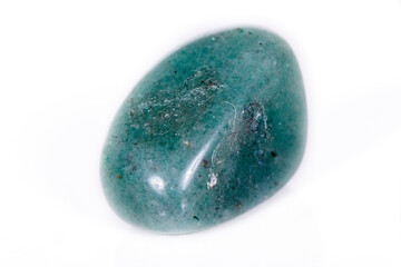 Macro mineral stone aventurine green on white background