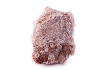 macro aragonite stone on a white background