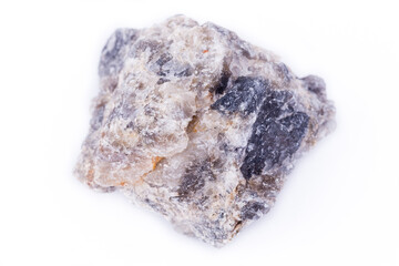 macro cordierite stone on a white background