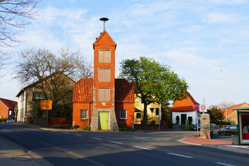 Public central fire tower in the village Lemmie, district Hanover, Germany, that was built in the...