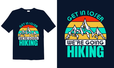 Hiking T-shirt Design for mug , poster, t-shirt,  label or logo.