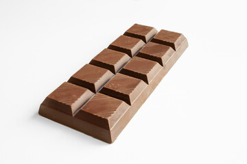Chocolate. Exquisite chocolate bar close-up. On a white background.