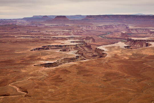 The White Rim Trail in Canyonlands National Park, near Moab, Utah as seen from the Green River overlook.