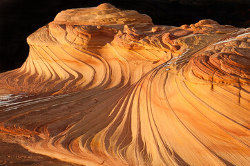 Sunset and last light on The Wave, Arizona