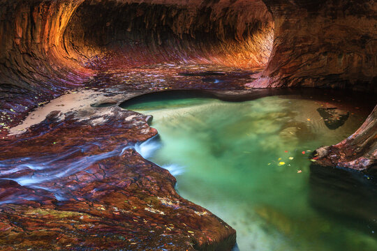 Emerald Pools form deep in the backcountry of Zion National Park.
