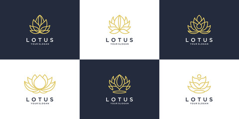 Abstract lotus logo and icon set