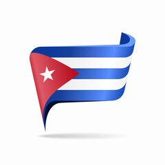 Cuban flag map pointer layout. Vector illustration.
