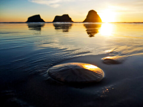 Sunset at Ecola State Park, Oregon.
