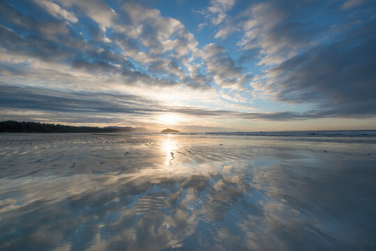 Sunrise at Combers Beach in Pacific Rim National Park on the West Coast of Vancouver Island