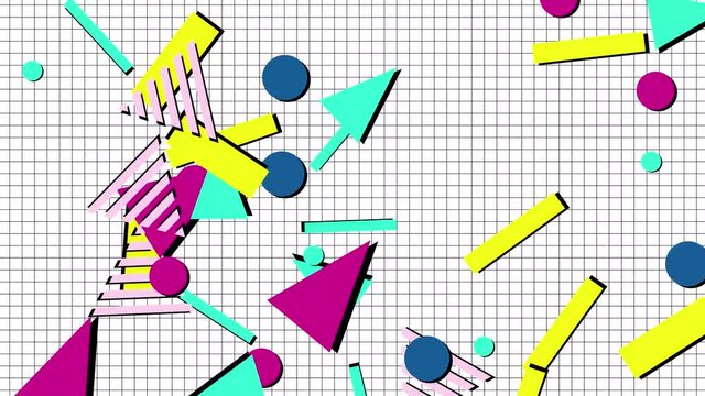 Classic 1980's and 1990's retro graphic pattern background