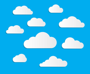 Collection set of clouds. Vector Illustration