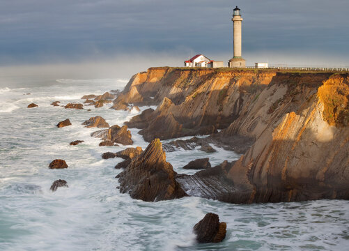 The Point Arena lighthouse on California's Mendocino Coastline.