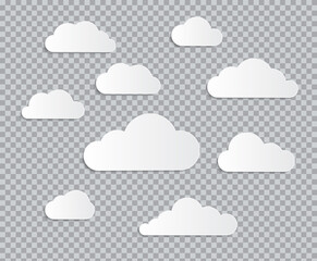 Collection set of clouds. Vector Illustration