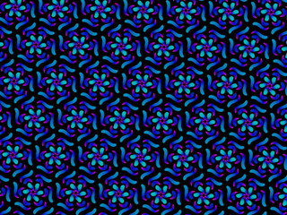 Abstract colorful hexagon square geometric seamless pattern symmetric kaleidoscope fashion, design repeat