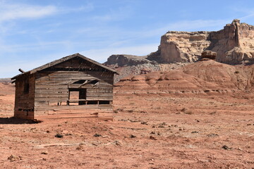 Abandoned cabin in the desert