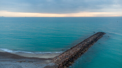 Fototapeta na wymiar Aerial view of Torre de la Mar beach in Castellon