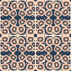 An abstract geometric boho seamless vector pattern
