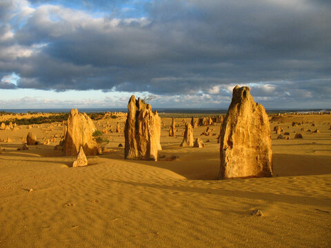 Limestone Pillars At The Pinnacles Desert In Western Australia's Nambung National Park