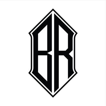 recommend clip art: Logo monogram with shieldshape and outline design template vector icon abstract