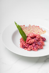 Beetroot risotto. Italian pink risotto