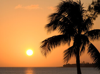 Sunset at Seven Mile Beach in Grand Cayman