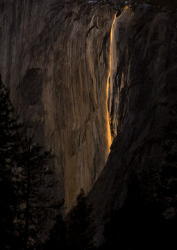 Natural Firefalls in Yosemite National Park, California