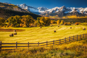 A ranch in fall near Ridgway, Colorado.
