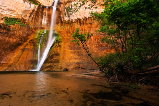 Scenic image of Lower Calf Creek Falls taken in Calf Creek Falls Recreation Area, Utah.