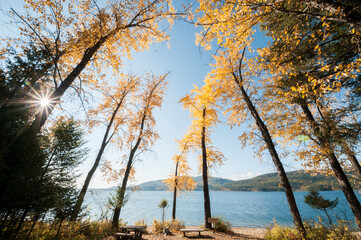 Les Mason State Park along Whitefish Lake, Montana.