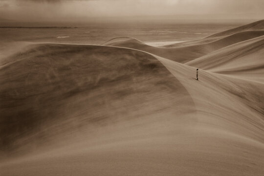 Amanda Miesnieks hikes through the Great Sand Dunes National Monument, Colorado.