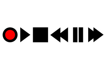 Stop rec play f.fwd rewind pause