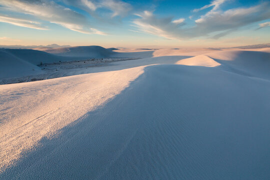 Wind-eroded waves forming on sand dunes, White Sands National Monument, New Mexico
