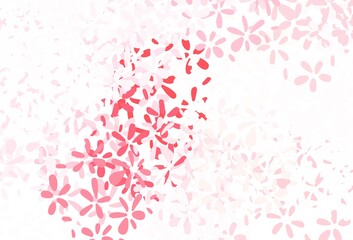 Light Red vector elegant background with leaves.
